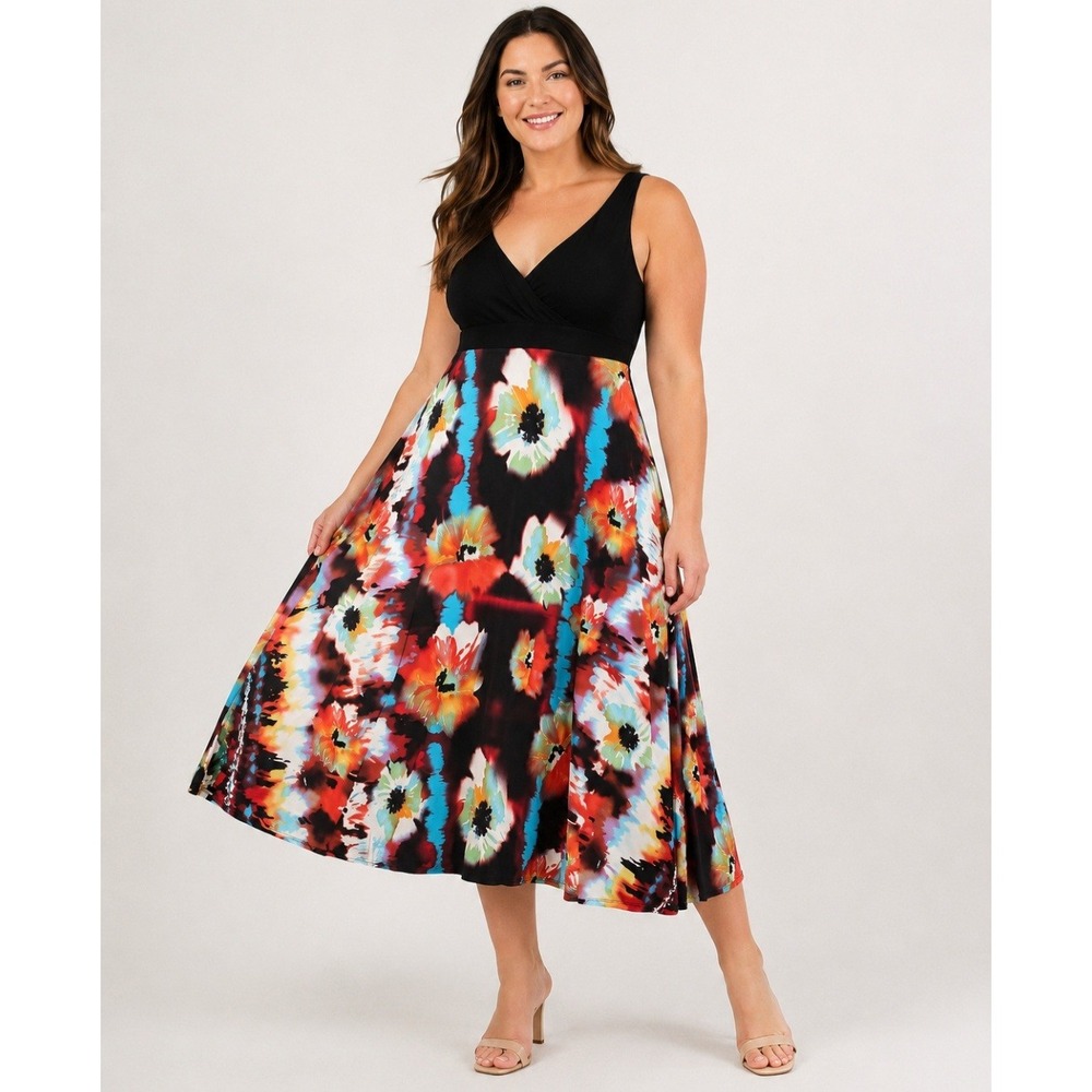 hippy cocktail dress 60s 70s Style | Mod Floral Halter Mini Dress One hook at chest American Sweetheart Collection Black Velvet Tea Length Color:Fluo Green